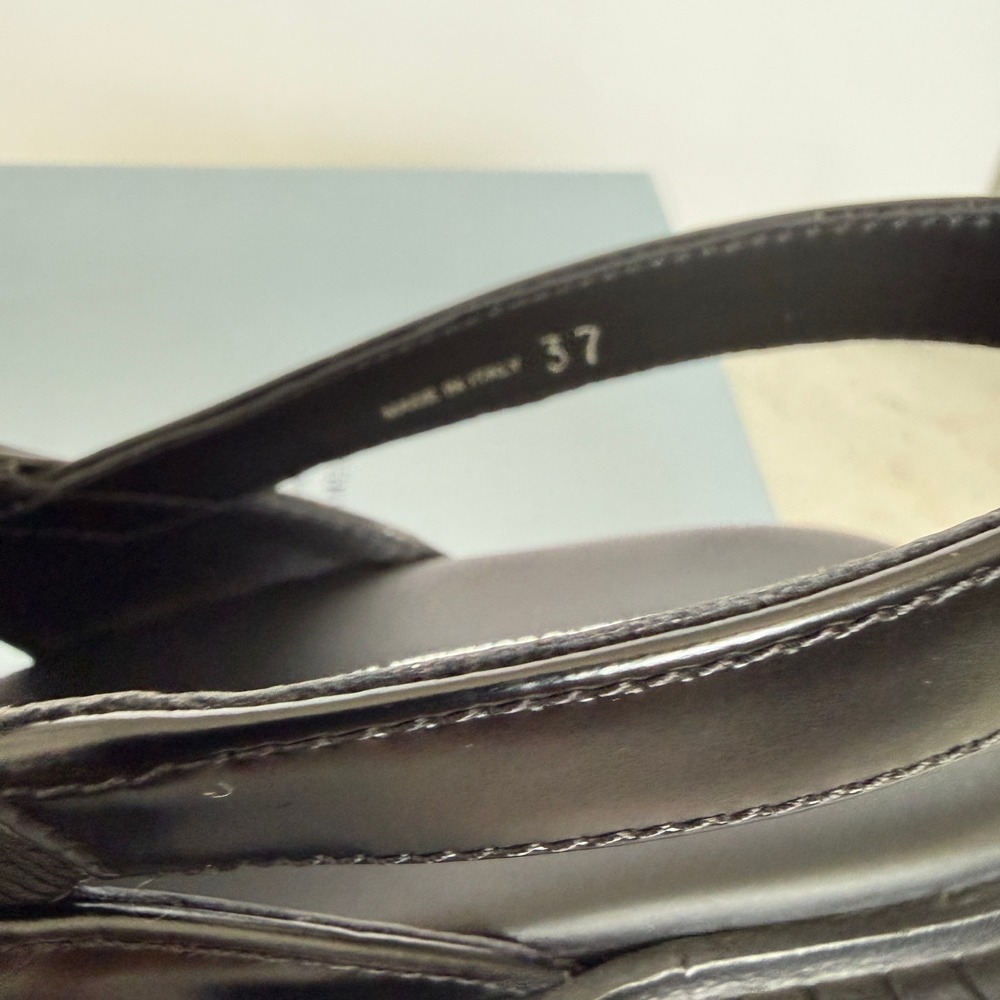 Prada 1X962N Women's Leather slingback sandals shoes, size 37 (US 7) - Picture 9 of 15